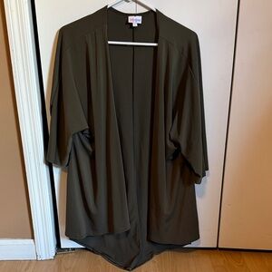LuLaRoe Army Green Open Front Cardigan